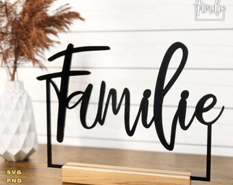 Familie SVG Plotter File, Family Welcome Sign SVG, Home Sign SVG, Rustic Family Svg Cut File, Farmhouse Door Sign Svg, Cricut Silhouette