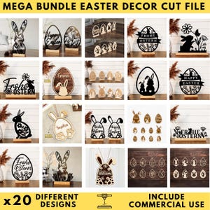 Osterei SVG, Osterhase SVG, Ostern Tag Ornamente SVG, Osterhase Ostereier Shelf Sitter SVG, kommerzielle Nutzung