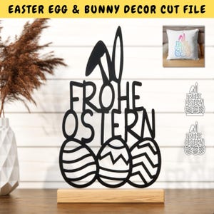 Frohe Ostern Plotter Datei, Osterei SVG, Osterhase Schnittdatei, Frühling Laserschnitt, Frohe Ostern Schnittdatei, Cricut Silhouette Glowforge