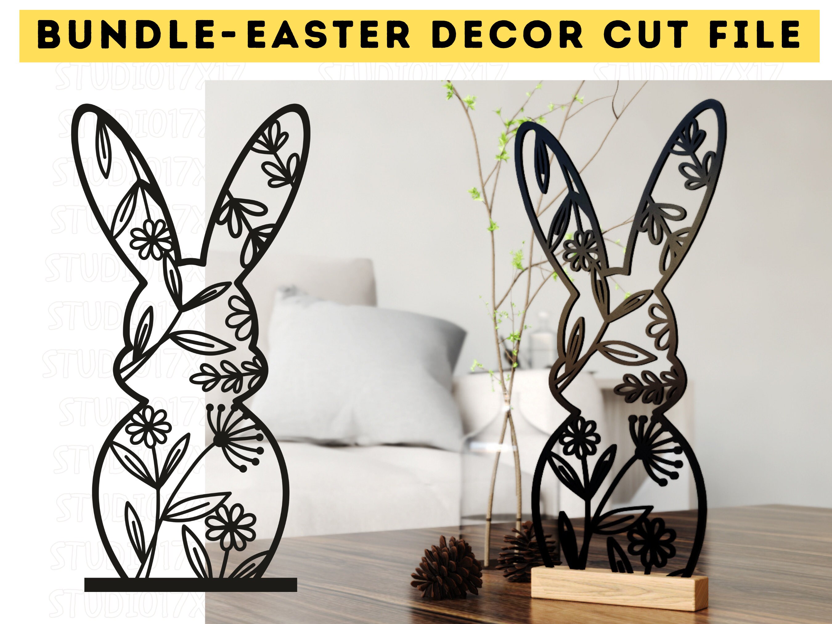 Easter Cut File Bundle - Easter Egg SVG - Easter Bunny SVG - Easter Tag ...