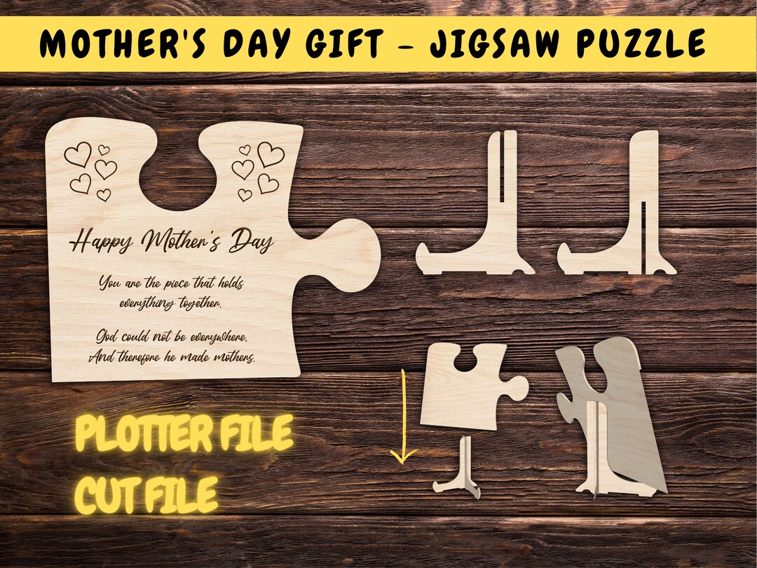Mother's Day Jigsaw Puzzle SVG Mother's Day Laser Cut File Mom Cut File