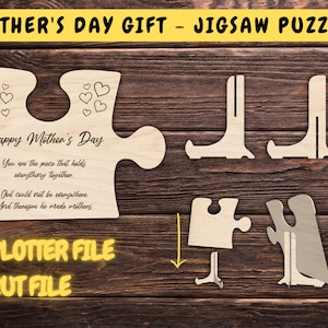 Mother&#39;s Day Jigsaw Puzzle SVG - Mother&#39;s Day Laser Cut File - Mom Cut File for Cricut - Gift For Mom - Mother&#39;s Day Puzzle Sign - Mom Svg