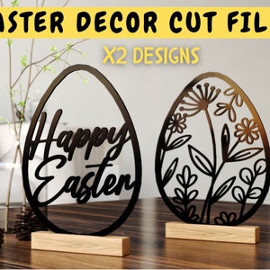 Huevo de Pascua SVG - Archivo de corte de decoración de Pascua - Archivo de corte de Pascua floral - Archivo de corte láser floral de primavera - Glowforge Svg - Cricut Papercut Cameo