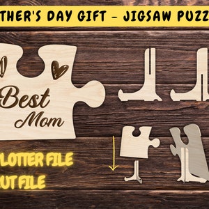 Mother&#39;s Day Jigsaw Puzzle SVG - Mother&#39;s Day Laser Cut File - Mom Cut File for Cricut - Mother Plaque Cut File - Mother&#39;s Day Puzzle Sign