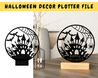 Halloween Shelf Sitter SVG - Halloween Midnight Cut File - Halloween Laser File - Happy Halloween Svg - Glowforge & Cricut - COMMERCIAL USE