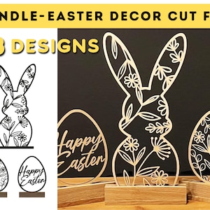 Pacote de arquivos de corte de Páscoa - Ovo de Páscoa SVG - Coelhinho da Páscoa SVG - Arquivo de corte floral de Páscoa - Arquivo de corte a laser floral de primavera - Glowforge Svg -Cricut