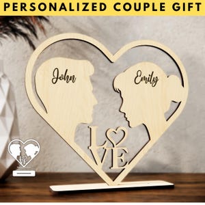 Personalized Couple Gift With Stand, Custom Couple Gift SVG, Valentines Day Laser File, Wedding Stand SVG, Couple Sign SVG, Anniversary Gift