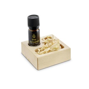 Swiss pine block fragrance dispenser / organic Swiss pine oil - 10 ml / Swiss pine sachet / handmade / sustainable / relaxation & tranquility / room fragrance / gift / wellness