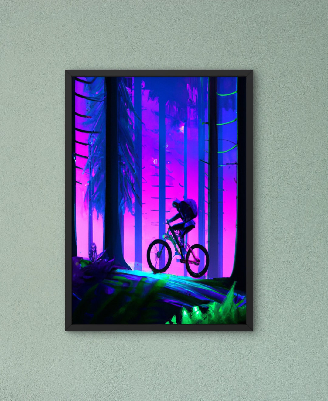 Mountain Bike Wall Art Original Mountain Bike Art Instant Etsy