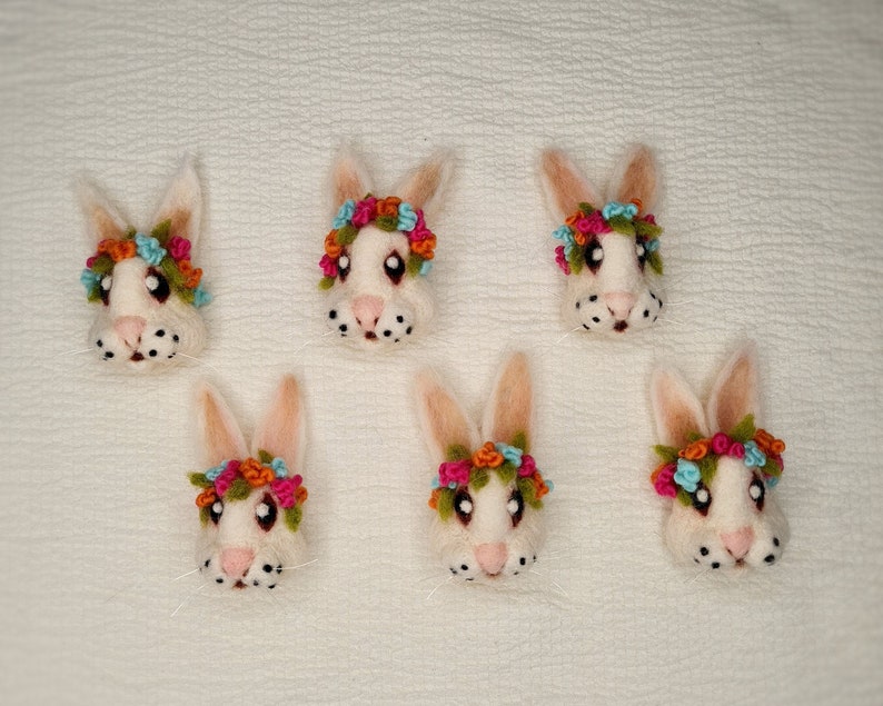 Brooches, Pins & Clips, Handmade 100% Wool Felt Rabbit Brooch, Bridesmaid, Christmas, Birthday Gift,Easter zdjęcie 5