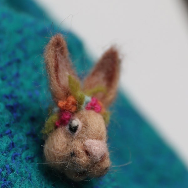 Brooches, Pins & Clips, Handmade 100% Wool Felt Rabbit Brooch, Bridesmaid, Christmas, Birthday Gift