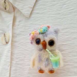 Brooches, Pins & Clips, Handmade 100% Wool Felt Owl Brooch, Bridesmaid, Christmas, Birthday Gift