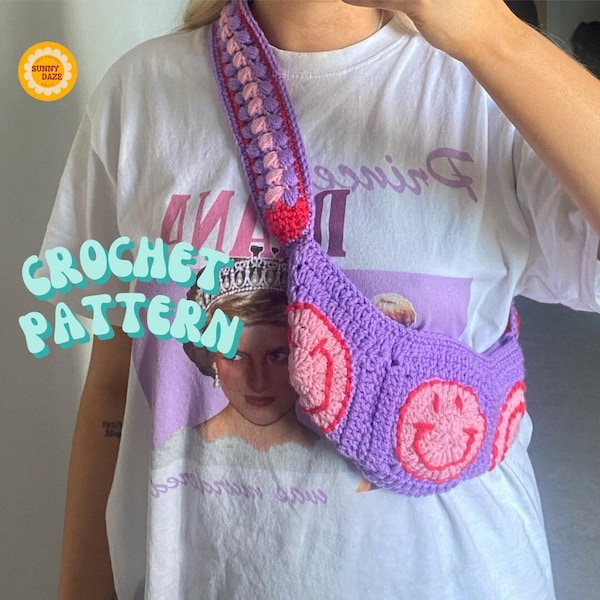 Happy Daze Crossbody Crochet Pattern / Fanny Pack, Riñonera
