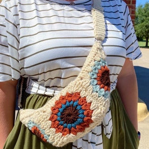 Crochet Sunny Daze Crossbody Bag | Fanny Pack, Bum Bag, Sunflower