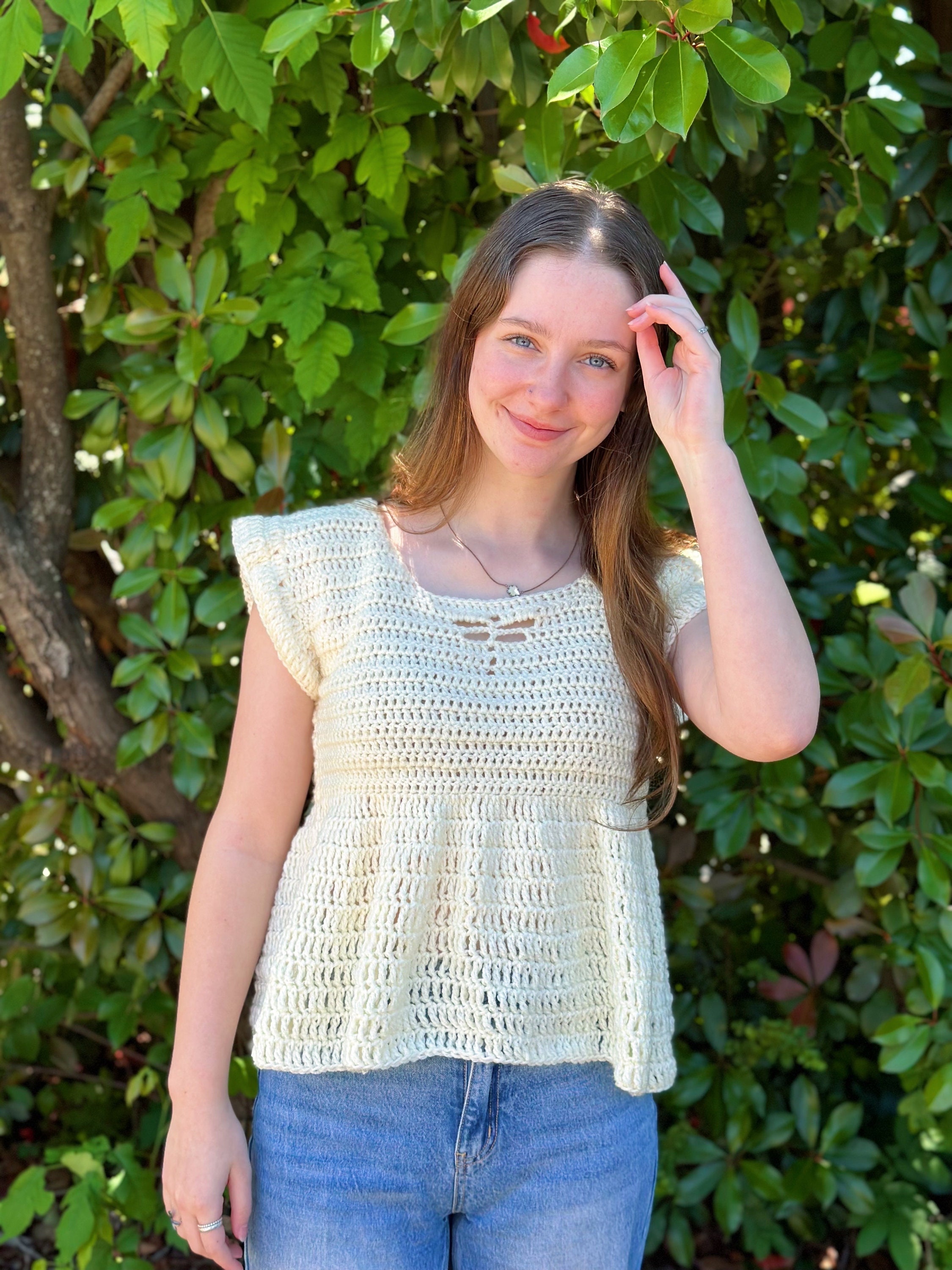 Whimsy Top Crochet PATTERN PDF | Dragonfly Babydoll Shirt - Etsy