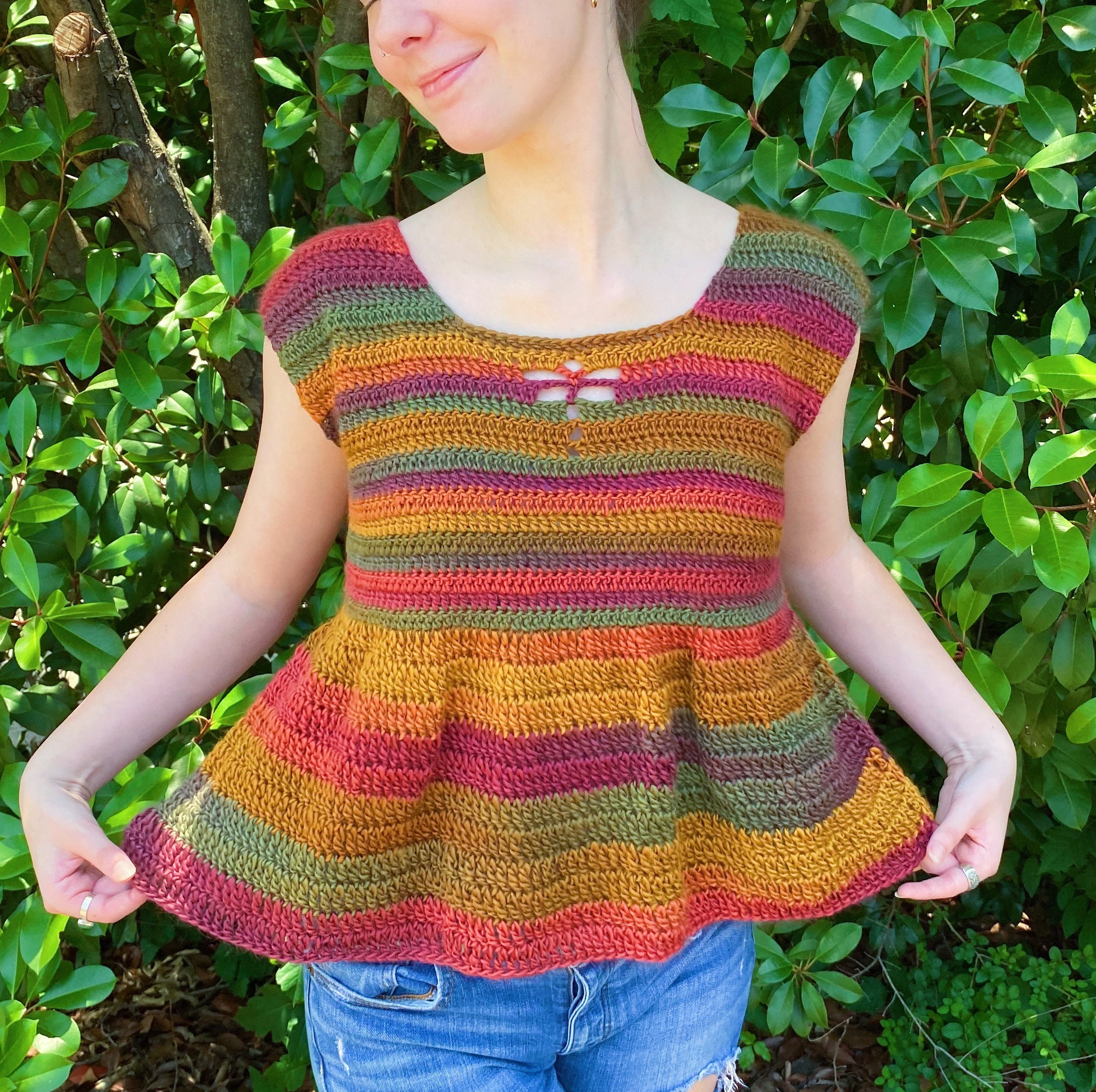 Whimsy Top Crochet PATTERN PDF | Dragonfly Babydoll Shirt - Etsy
