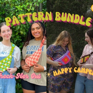 PATTERN BUNDLE |Check-Her Out + Happy Camper Crossbody Crochet Patterns PDF