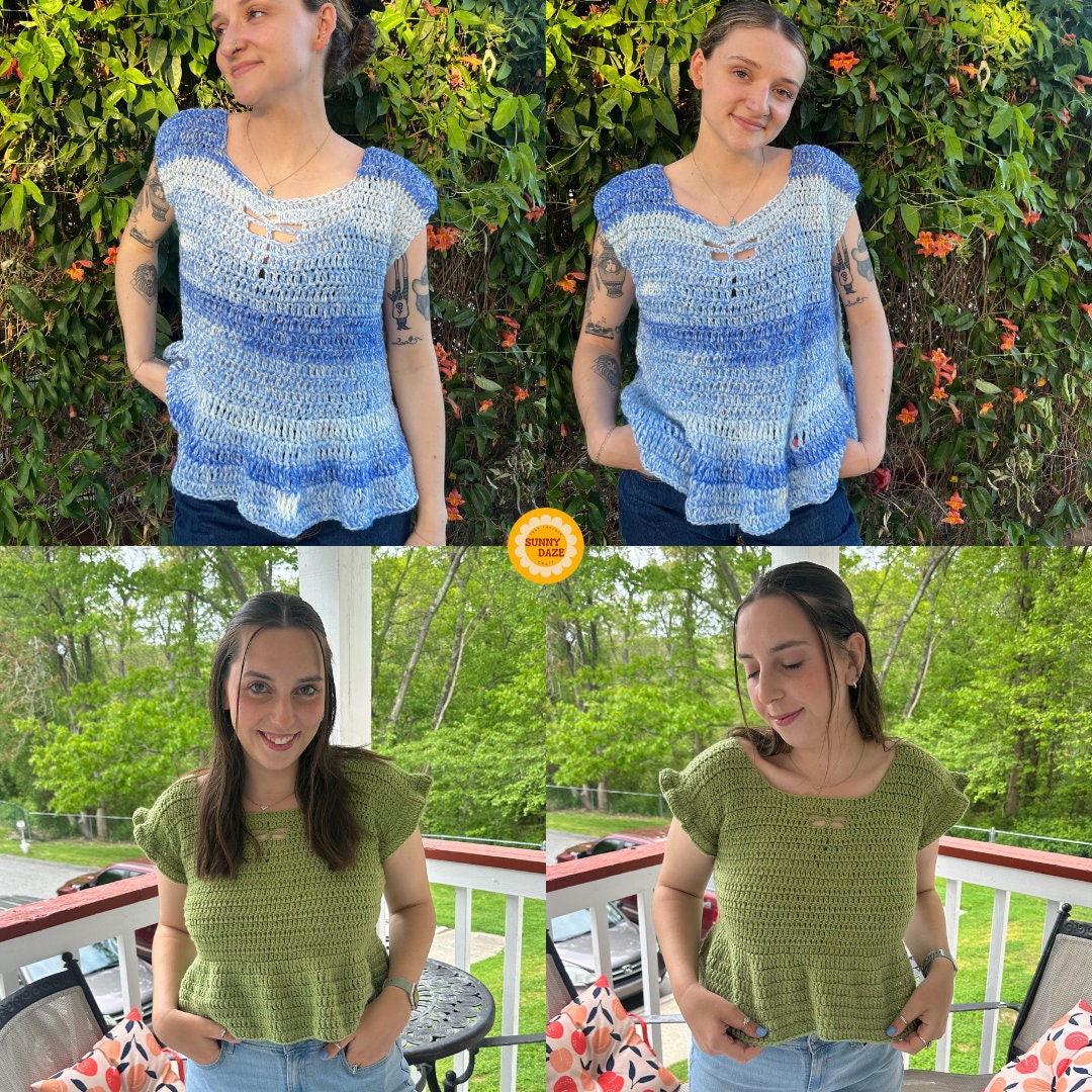 Whimsy Top Crochet PATTERN PDF | Dragonfly Babydoll Shirt - Etsy