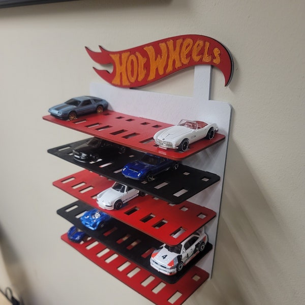 Diecast Hot Wheels Wall Display Modular Design - 55 Car display - SVG PDF Laser cut file