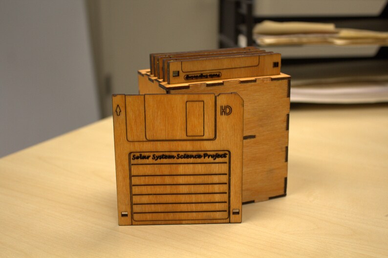 Floppy Disk Coaster With 6 Slot Holder Etsy