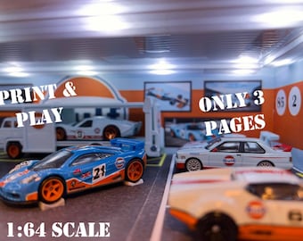 Print & Play - Gulf Oil Diorama 1/64 Scale - DIY Project