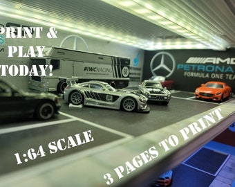 Print & Play - Mercedes-benz Diorama 1/64 Scale - DIY