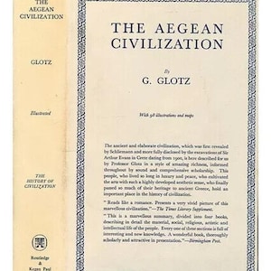 1968 The Aegean civilization GUSTAVE GLOTZ Hardcover Routledge Like NEW