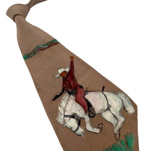 HAND Painted Vintage 1940s Tie Men's Neck Ties Swing Neckties 1930s Wide 51X5"