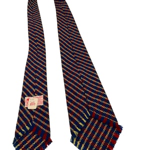 APACHE Vintage 1940s Tie Men's Neck Ties Native 30s Striped Wide Wool 46X3.5"