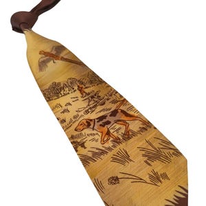Vintage 1940s Tie Men's Neck Ties Swing Neckties 1930s Yellow Wide Rayon 50X3.8"