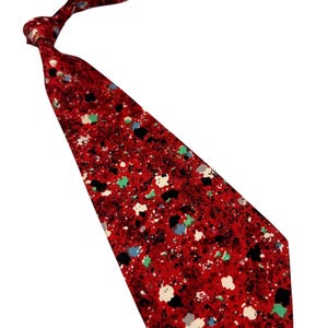Vintage 1940s Tie Men's Neck Ties Swing Neckties 1930s RED Wide Rayon 51X4.2"