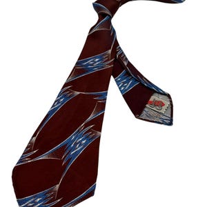 CUTTER CRAVAT Vintage 1930s Tie Men's Neck Ties Neckties Brown BROCADE 48X4.1