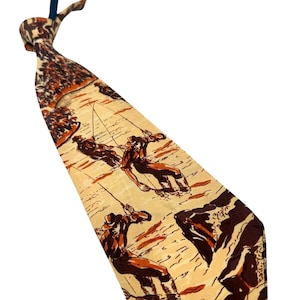 Vintage 1930s Tie Men's Neck Ties Swing Neckties 1940s YELLOW Wide Rayon 47X4"