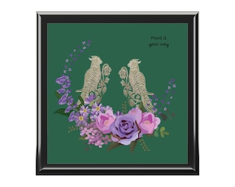 Floral Bird Jewelry Box: Custom Decorative Ring & Bracelet Storage