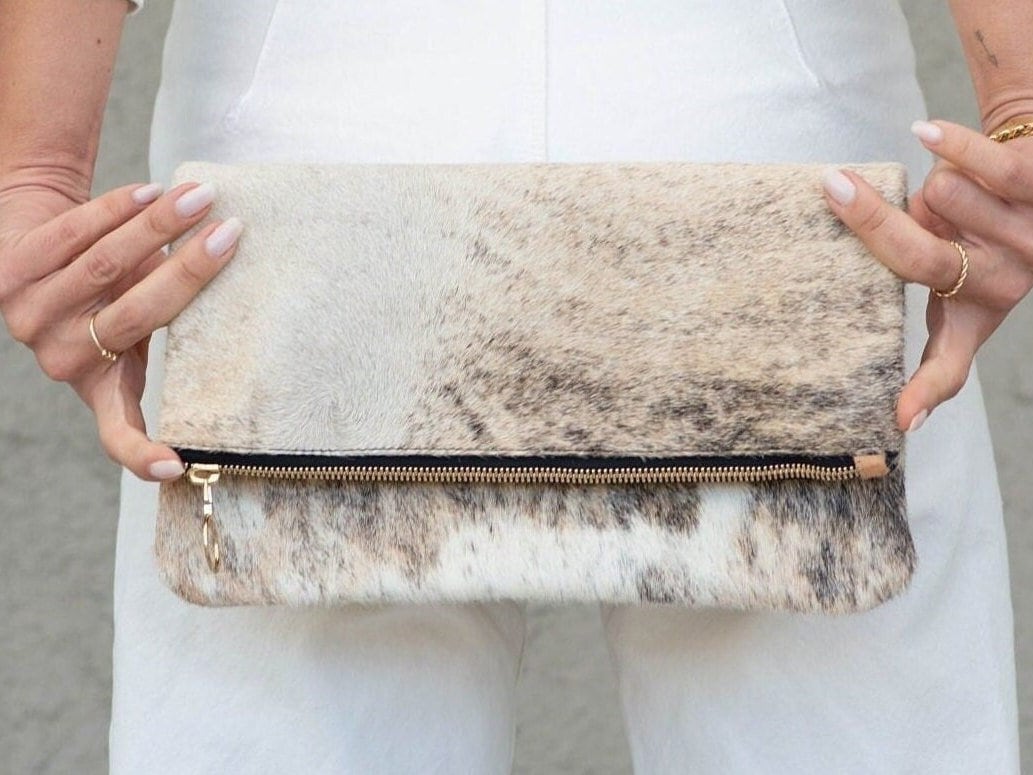 Cowhide clutches sale