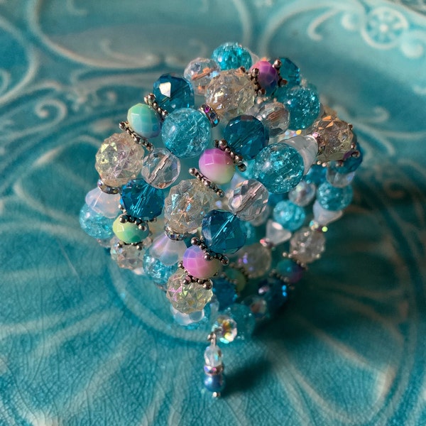 Aqua Beaded Bracelet