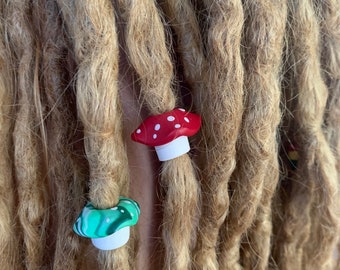 Shroomies | Mushroom dread beads | dreadlock accessories