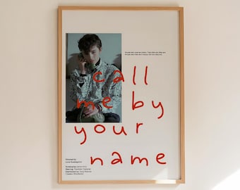 Call Me by Your Name Movie Poster - Timothée Chalamet Minimalist Wall Art Print - Home Decor