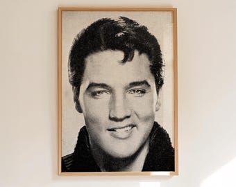 Elvis Presley Poster - Rock and Roll Icon -Vintage Music Wall Art - Portrait Print for Home Decor