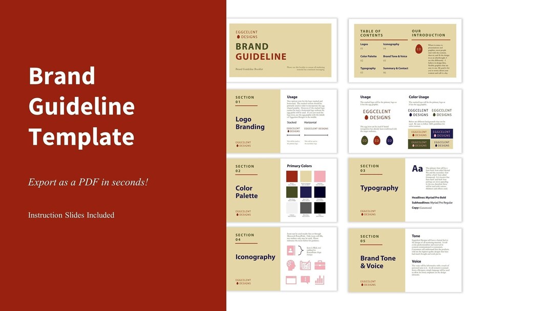 Powerpoint Brand Guideline Template Easy to Edit Slides Export as PDF Powerpoint Brand Guideline Template Easy to Edit Slides Export as PDF