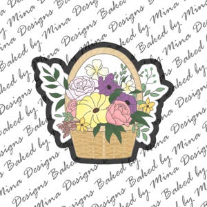 Bloemenmand koekjes uitsteker STL-bestand | digitale download | digitaal bestand: