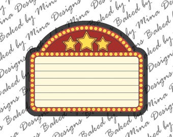 Plik STL do wykrawania ciasteczek Theater Marquee | pobieranie cyfrowe | plik cyfrowy | hollywood