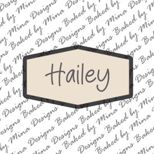 Plaque Hailey Cookie Cutter STL File | digital download | digital file | geometric shape