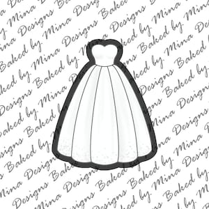 Ballgown Wedding Dress Cookie Cutter STL File | digital download | digital file