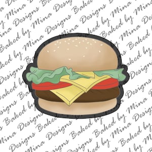 Burger Cookie Cutter STL File | digital download | digital file | food | barbecue