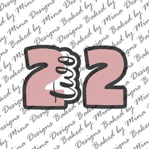 Number 2 Cookie Cutter STL File | digital download | digital file | 2 files | number with word