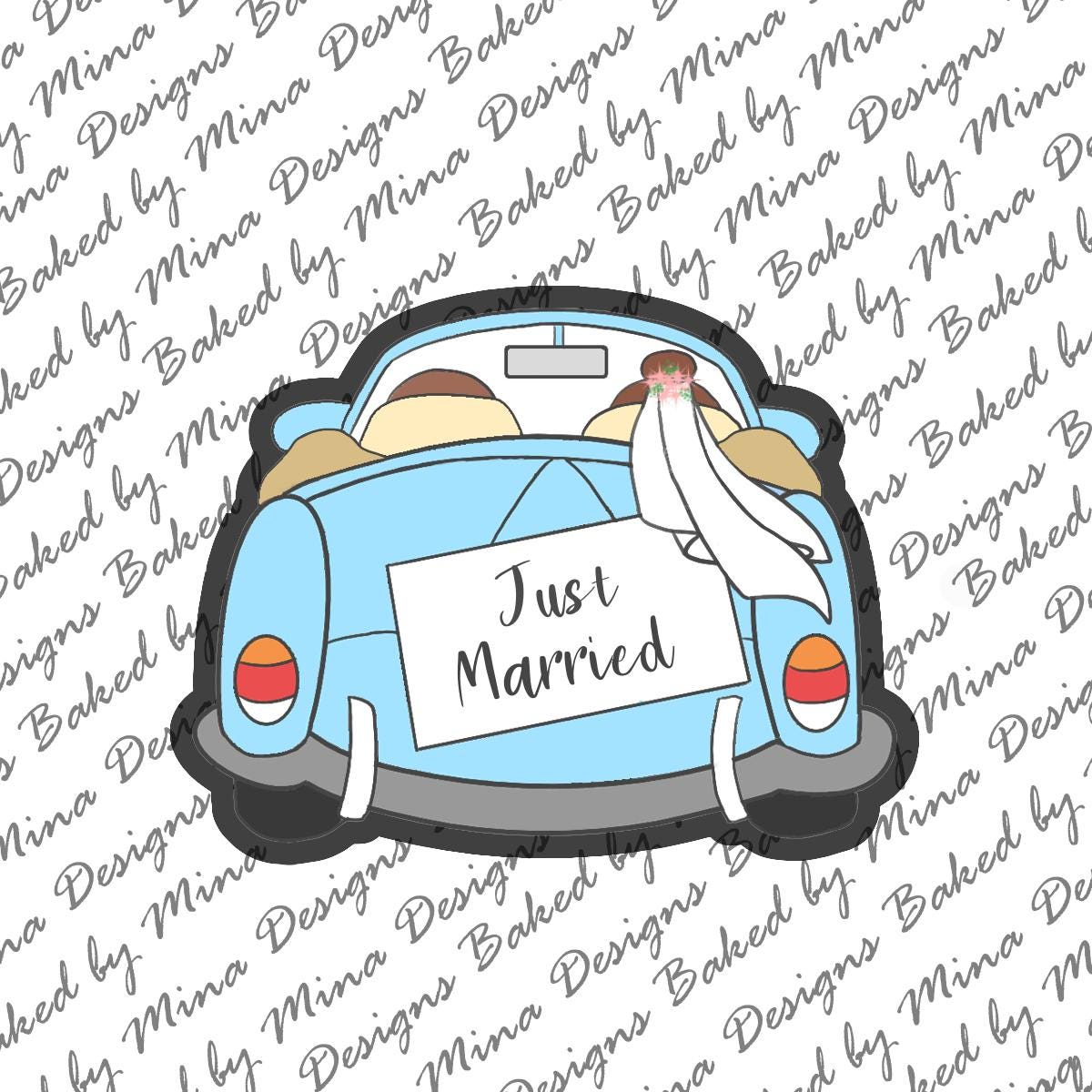 Just Married Car Cookie Cutter STL File | digital download | digital file | wedding
