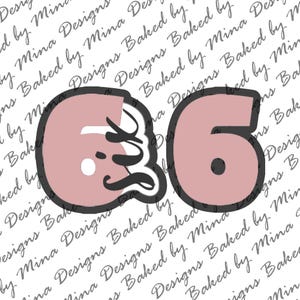 Number 6 Cookie Cutter STL File | digital download | digital file | 2 files | number with word
