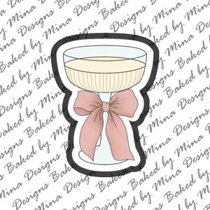 Coupe Glass with Bow Cookie Cutter STL File | digital download | digital file | tini bit older
