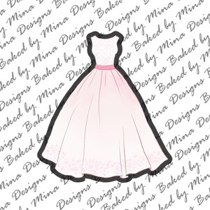 Pink Wedding Dress Cookie Cutter STL File | digital download | digital file